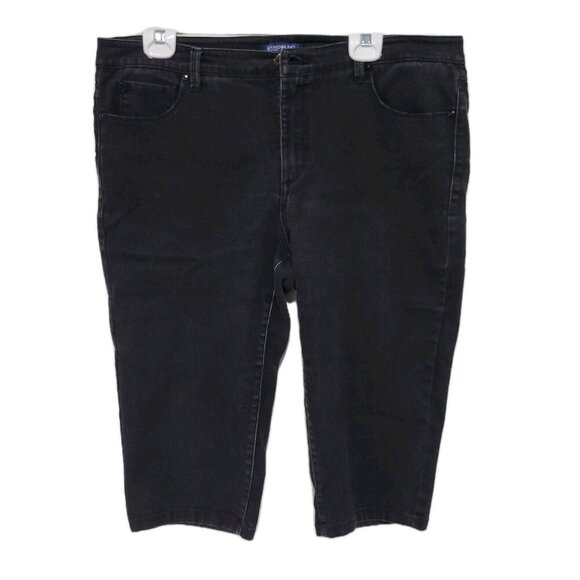 Bandolino Capris 16 Womens Selene Black Straight Leg Pockets - Picture 1 of 3